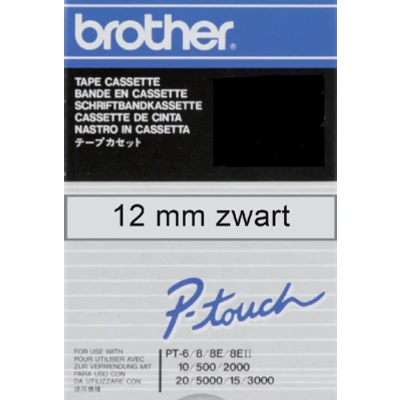 Afbeelding van Brother TC 101 Tape Zwart op transparant (12 mm)