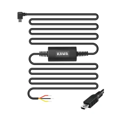 Afbeelding van KAWA Dashcam Auto Hardwire Kit, Mini USB 3 m Hard Wire Kit voor Dashcam, Converteert 12V 24V, 24H Parking Monitor Modus, Onderspanningsbeveiliging. Compatibel met D8 &amp; D10.