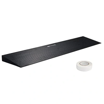 Afbeelding van VEVOR Drempelhelling, hoogte 3 cm, loopbruishelling, op maat te snijden, rubber, belasting 15 t, oprijplaat, rolstoel, breedte 90 antislip, dubbelzijdig plakband voor entree, deur, badkamer