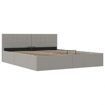 Afbeelding van vidaXL Bedframe met hydraulische opslag stof lichtgrijs 160x200 cm