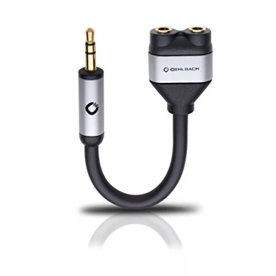 Afbeelding van Oehlbach i Connect J AD mobiele Y adapter, 3,5 mm jack op 2 x zwart
