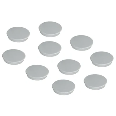 Afbeelding van FRANKEN magneten rond, 10 stuks, hoogwaardige zelfklevende voor kantoor, huishouden, werkplaats, ideaal whiteboards, koelkast, planborden of showkasten, 32 mm, grijs, HM30 12