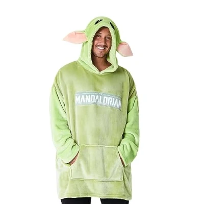 Afbeelding van Disney The Mandalorian Hoodie heren oversized fleece baby Yoda pullover
