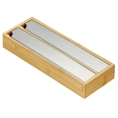 Afbeelding van Space Home Aluminium Foliedispenser met Blad, Folie Rolhouder 2 in 1 Dispenser