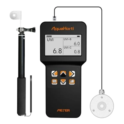 Afbeelding van AH UVCBA Lichtmeter, test de UV index van UVB UVC, bestralingsintensiteit en UVA. Registreer w/m² verdeling