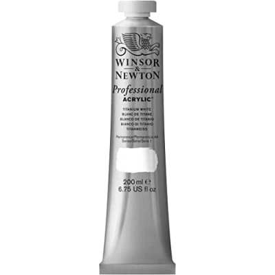 Afbeelding van Winsor &amp; Newton 2337644 Professionele acrylverf, hoge dekking, kunstenaarskwaliteit, lichtecht 200ml Tube, Titanium White