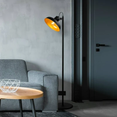Afbeelding van Staande lamp Lectio H145 cm Metaal Zwart Goud Menzzo