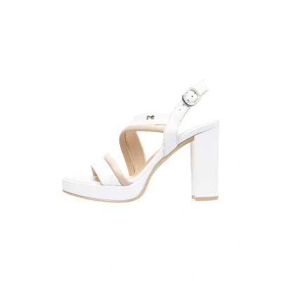 Afbeelding van Nerogiardini E513352D Sandalen met plateauzool, Dames, Maat: 35, Bianco Leer