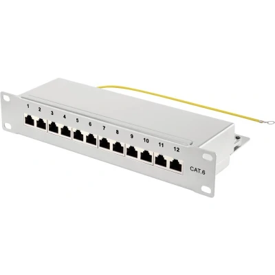 Afbeelding van Renkforce RF 4996632 12 poorten Patchpaneel 254 mm (10) CAT 6 1 HE Grijs