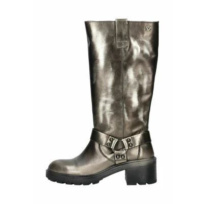 Afbeelding van Lazamani Salome Dames Biker Boots Leer Pewter Maat 38