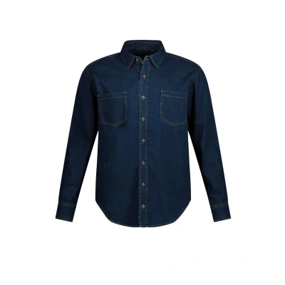 Afbeelding van JP 1880 Heren grote maten Menswear L 8XL jeanshemd, lange mouwen, kentkraag, moderne pasvorm, tot 8 XL 822885, donkerblauw (dark blue denim), 5XL