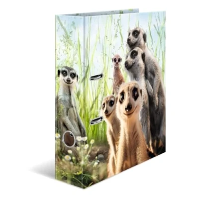 Afbeelding van HERMA 20048 ordner A4 dieren aardmannetje, 7 cm breed, motief map van karton met interne print voor school &amp; kantoor, stabiele kinderringmap jongens en meisjes