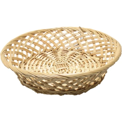 Afbeelding van broodmand rond kunststof D33 cm mandje rotan/riet