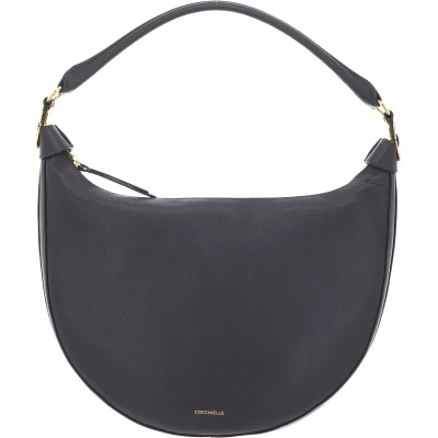 Afbeelding van COCCINELLE Leren Schoudertas Sunnie Handbag Grained Leather Ardesia Grijs