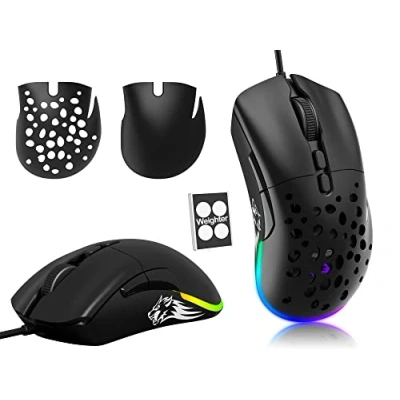 Afbeelding van ZIYOU LANG D19 Muizen G PRO Bedrade Gamingmuis, Tot 12.000 Dpi Gamingmuizen, O Model Rgb Muis Gaming, 7 Programmeerbare Knoppen, Honingraatschaal Optische Superlichte Gamermuizenmuis Zwart