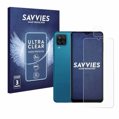 Afbeelding van Savvies (6 Stuks) Schermbeschermer voor Samsung Galaxy A12 (Voor+Camera) Screen Protector Ultra Transparant