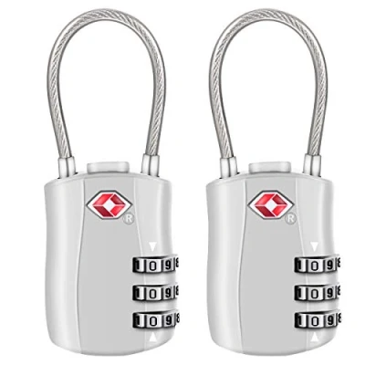 Afbeelding van Diyife [2 Stuks] Bagagesloten TSA Kofferslot, 3 Cijferig Veiligheidsslot, Cijferslot Combinatieslot, voor Reiskoffer, Rugzakken, Bagagetas, Lockers Case, Gym etc.(Zilver)