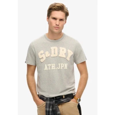 Afbeelding van Superdry Vintage Athletic Short Sleeve Tshirt print, Heren, Maat: Medium, Light grey marl