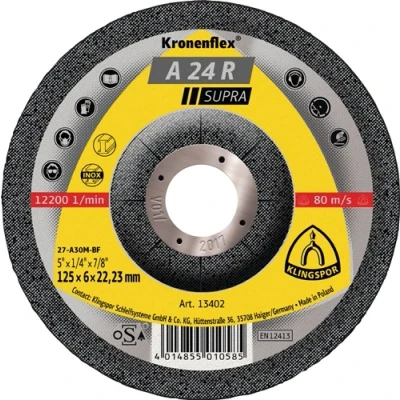 Afbeelding van Klingspor Afbraamschijf D230xS6mm gebogen staal gat 22,23 mm 10 stuks 13433