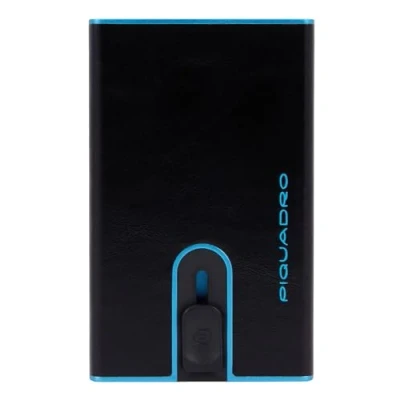 Afbeelding van Piquadro Blue Square Creditcard Case With Sliding System Black