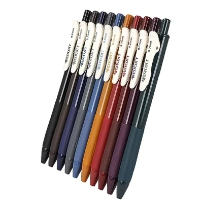 Afbeelding van Westcott E 733901 00 Gelstiften, set van 10 stuks, met kleurrijke warme kleuren, lijndikte 0,7 mm voor zachte, nauwkeurige lijnen bij het schrijven, tekenen en schilderen