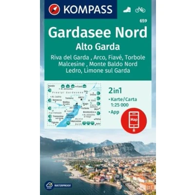 Afbeelding van Carta escursionistica Kom 659. Gardasee Nord / Alto Garda, Riva del Arco, Fiavé, Torbole, Malcesine, Monte Baldo Nord, Ledro, Limone sul Garda
