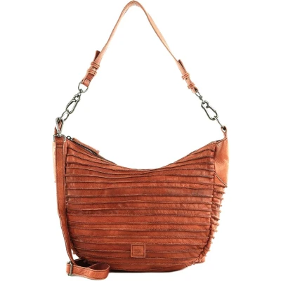 Afbeelding van FREDsBRUDER Leren Schoudertas Riffel Flowow Shoulderbag Rustic Orange Terracotta