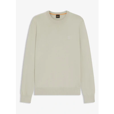 Afbeelding van BOSS heren Kanovano fijngebreide pullover in kasjmierblend met logo de kleur Creme, maat: XXL