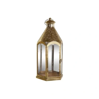 Afbeelding van Kaarshouder Home ESPRIT Gouden Metaal Kristal 23 x 48 cm