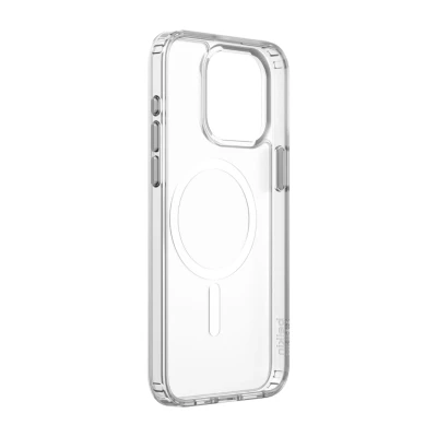 Afbeelding van Belkin SheerForce MagSafe compatible hoesje voor iPhone 15, 15 case met ingebouwde magneten en antimicrobiële coating, transparante bumper, opstaande randen ter bescherming van scherm camera