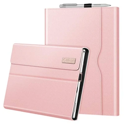 Afbeelding van Fintie Case voor Surface Pro 7 / 6 5 4 3, Multi Kijkhoek Kunstleren Beschermhoes met Documentsleuven, Compatibel Het Type Cover Toetsenbord, (Roségoud)