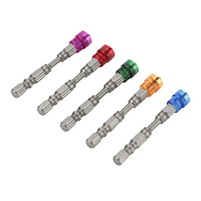 Afbeelding van gipsplaten schroevendraaierbits, Akozon 5 stuks S2 staal magnetische kruiskop PH2 schroevendraaierbits set bithouder voor gipsplaatschroeven 1/4 inch schacht (mix kleur)