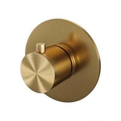 Afbeelding van Brauer Gold Edition inbouwthermostaat inbouwdeel 1 gladde knop PVD geborsteld goud