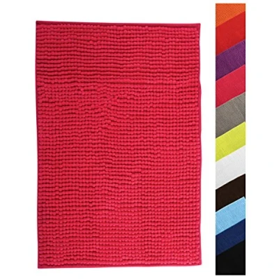 Afbeelding van MSV Badkamerkleed/badmat voor op de vloer fuchsia roze 40 x 60 cm Microvezel Badmatjes