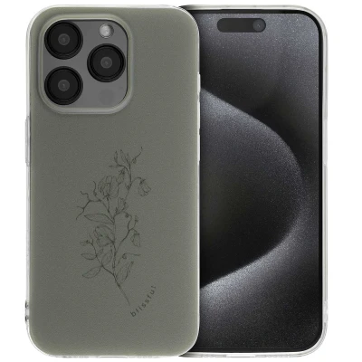 Afbeelding van Apple iPhone 15 Pro Hoesje Siliconen en TPU (zacht) iMoshion Softcase/Backcover Floral Green Telefoonhoesje
