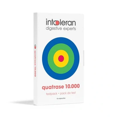Afbeelding van Intoleran Quatrase Forte (10.000) Testpack Spijsverteringsenzymen 6 capsules Hoog gedoseerde Enzymenmix voor FODMAP&#039;s Hulp bij vertering Lactose en Complexe Koolhydraten*