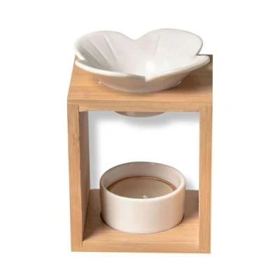 Afbeelding van Zen&#039;Arôme Geurbrander Naturéa Plumeria brander voor etherische oliën, geparfumeerd fondant, geurwas verspreiding door zachte warmte aromatherapie decoratief en therapeutisch object
