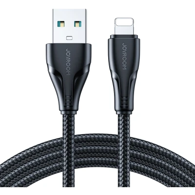 Afbeelding van Joyroom 3m Nylon Lightning oplaadkabel 2.4A snellaadfunctie Zwart