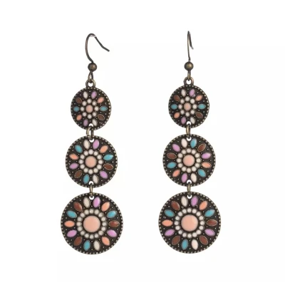 Afbeelding van Jomide Oorhangers Vintage Boho Drop 3 Rondjes 1