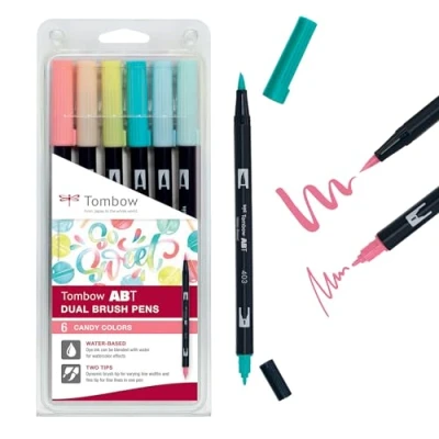 Afbeelding van Tombow ABT dubbele brushpen 6st set Candy 6P 4