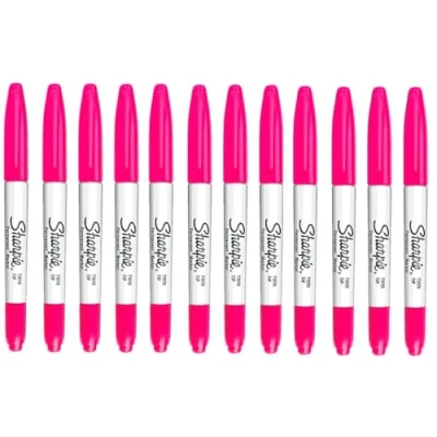 Afbeelding van Sharpie Twin Tip Fine en Ultra Point Marker Pen Helder Roze 12 Pack
