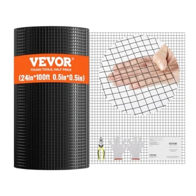Afbeelding van VEVOR Hardwaredoek, 24&quot; x 100&#039; Gegalvaniseerde Wire Mesh Roll, 19 Gauge Kippengaas Omheining Vinyl Coating Metalen voor Kippenhok Barrière, Konijn Slang Hekken, Pluimvee Behuizingen