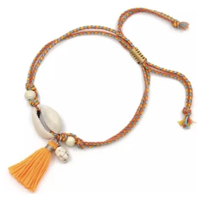 Afbeelding van Jomide Enkelbandje Bohemian Shell 2 Oranje
