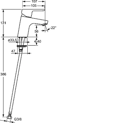 Afbeelding van Hansa primo 1 gats wastafelkraan met gladde body vaste uitloop 10 7cm chroom 49422203