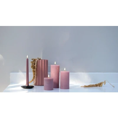 Afbeelding van Uyuni Led Rustieke Kaars Roze 7,8x15cm