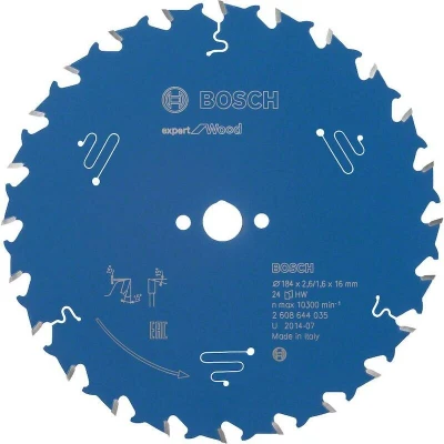 Afbeelding van Bosch Accessoires Cirkelzaagblad expert for Wood 184x16x2.6/1.6x24 T 2608644035