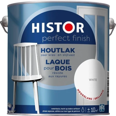 Afbeelding van histor perfect finish houtlak hoogglans wit 2.5 ltr