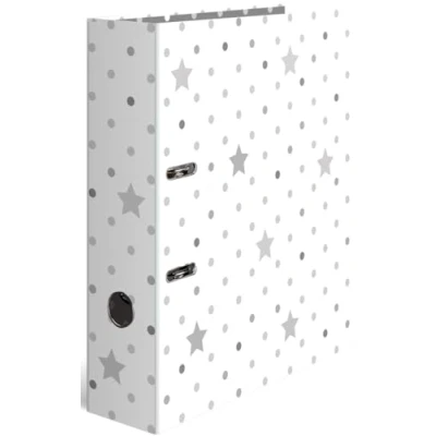 Afbeelding van HERMA 7188 Ordner A4 sterren assortiment, 10 stuks, 7 cm breed, motief ordners van karton met opdruk aan de binnenkant, voor school en kantoor, stabiele kinderringmappen, set jongens