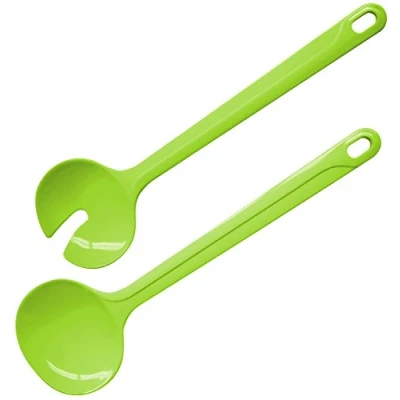 Afbeelding van Fackelmann Saladebestek Tropical, slavork en lepel van kunststof, voorlegbestek met ergonomisch gevormde handgreep (kleur: groen), hoeveelheid: 1 stuk, 29,5 x 8,2 2,6 cm