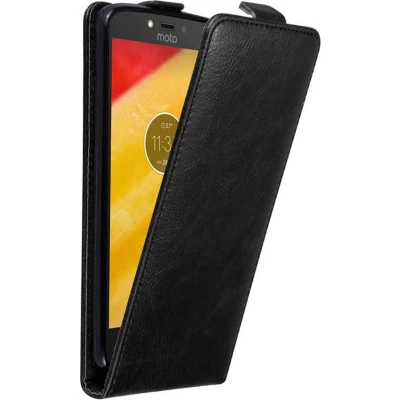 Afbeelding van Cadorabo Hoesje geschikt voor Motorola MOTO C PLUS in ZWARTE NACHT Beschermhoes Flip Case Cover magnetische sluiting